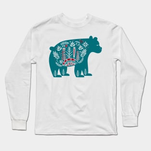 Scandinavian Bear Christmas Long Sleeve T-Shirt